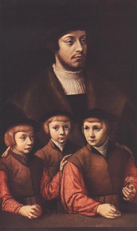 BRUYN, Barthel Portrait of a Man with Three Sons France oil painting art